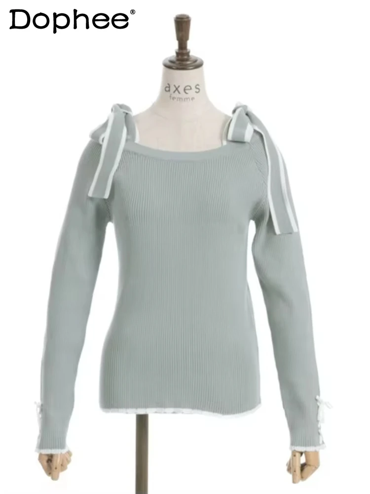 Spring New Exquisite Temperament Knitted Sweater Sweet and Cute Japanese Sweater with Slim Knitted Tops Long Sleeve Top
Spring New Exquisite Temperament Knitted Sweater Sweet and Cute Japanese Sweater with Slim Knitted Tops Long Sleeve Top