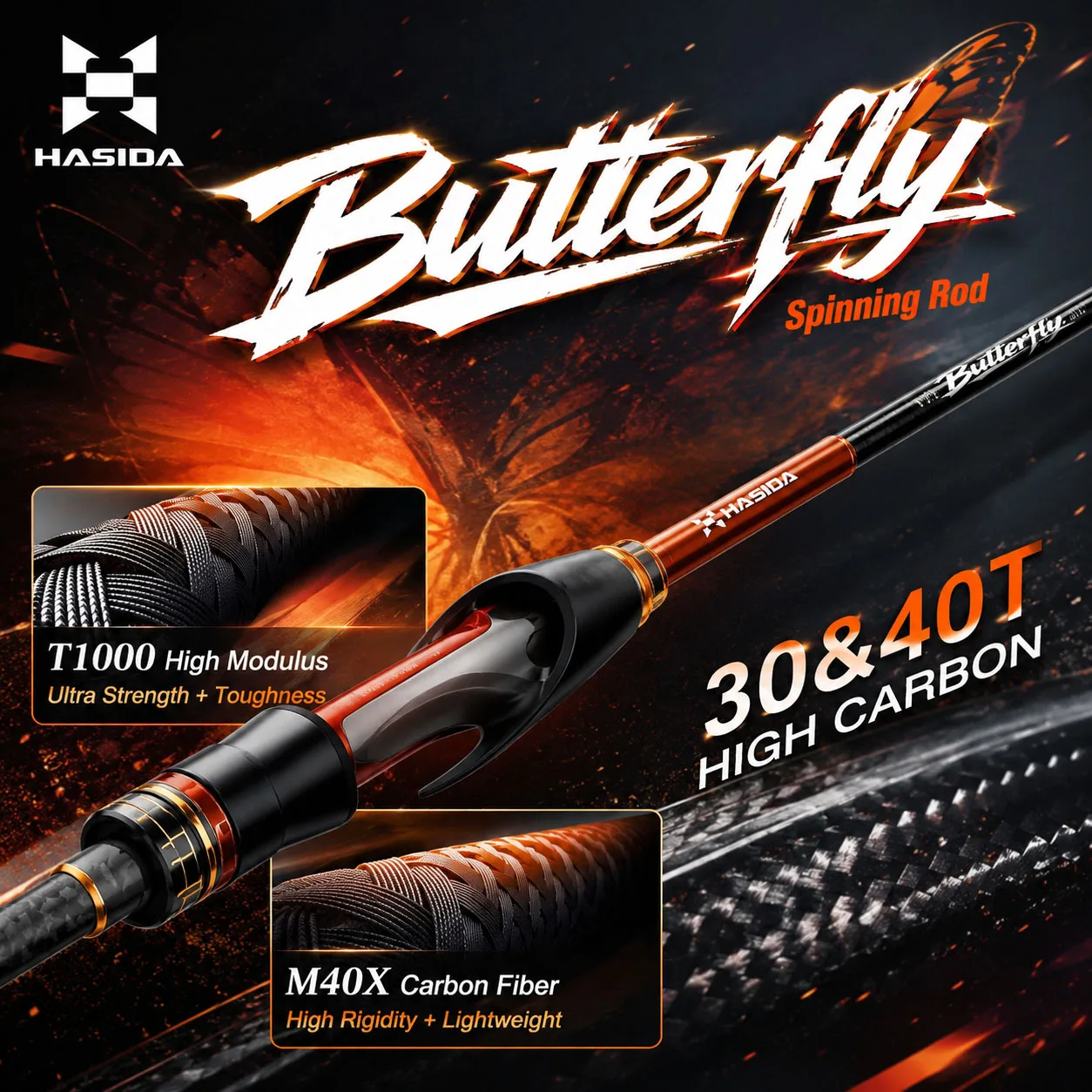 HASIDA Butterfly BFS Finesse Spinning Rod LRF Light Rock Game Series 30+40T M40X High Carbon Ultralight Fishing Rod for Trout
HASIDA Butterfly BFS Finesse Spinning Rod LRF Light Rock Game Series 30+40T M40X High Carbon Ultralight Fishing Rod for Trout
