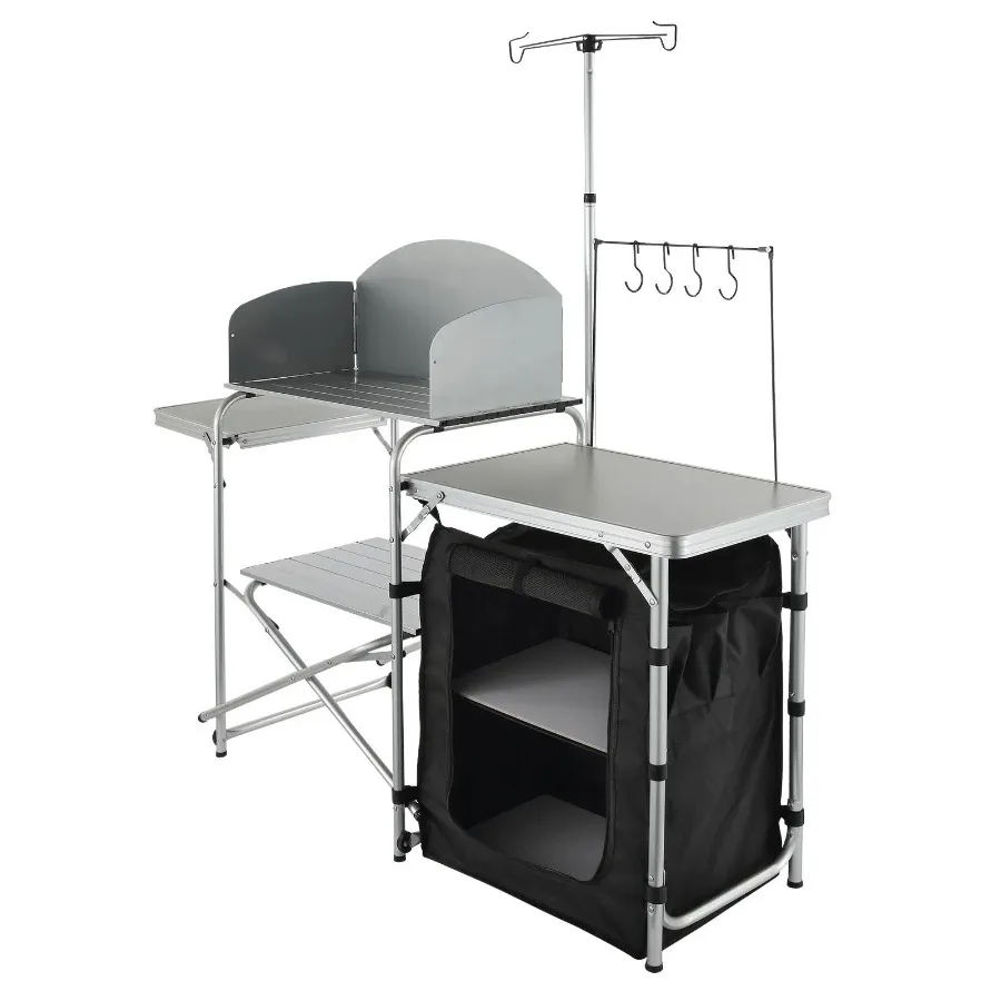 VEVOR Camping Kitchen Table Folding Outdoor Cooking Table w/ Storage Bag Aluminum Cook Station 1 Cupboard and Detachable Windsc
VEVOR Camping Kitchen Table Folding Outdoor Cooking Table w/ Storage Bag Aluminum Cook Station 1 Cupboard and Detachable Windsc