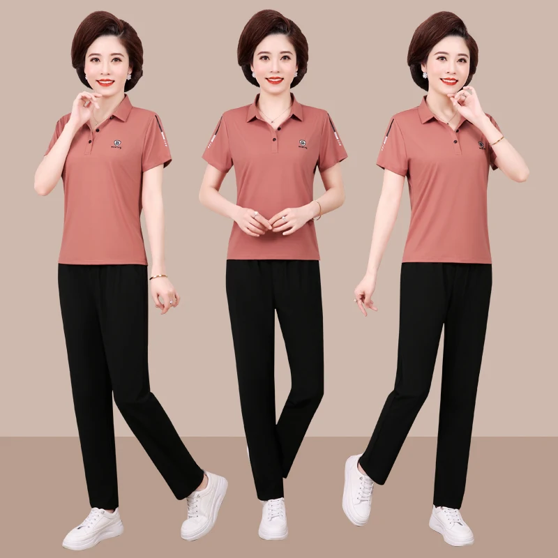 Летний тонкий спортивный костюм из ледяного шелка для женщин среднего и старшего возраста: футболка с коротким рукавом и шорты (комплект из двух предметов)
Летний тонкий спортивный костюм из ледяного шелка для женщин среднего и старшего возраста: футболка с коротким рукавом и шорты (комплект из двух предметов)