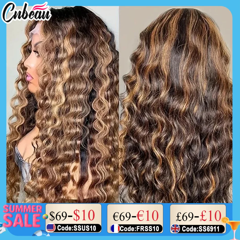 13x6/13X4 HD Lace Frontal Wig Honey Blonde Highlight Deep Wave Wigs 100%Human Hair Wig 13x4 Lace Front Human Hair Wigs For Women
13x6/13X4 HD Lace Frontal Wig Honey Blonde Highlight Deep Wave Wigs 100%Human Hair Wig 13x4 Lace Front Human Hair Wigs For Women