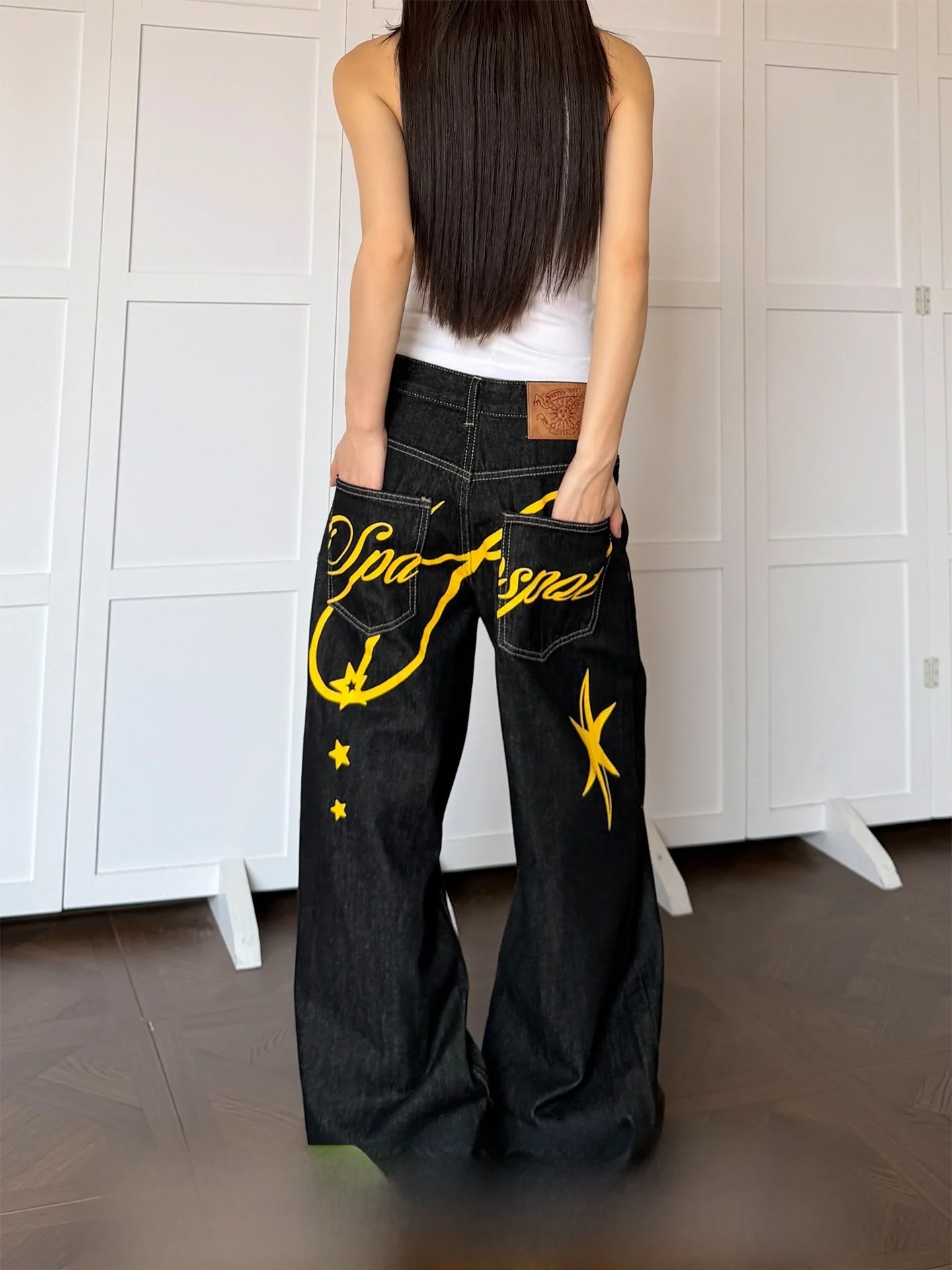Don Cry Original Cow Star Printed Denim Jeans Straight Leg Loose Wide Leg Long Pants Unisex Casual Design Cotton Polyester Blend
Don Cry Original Cow Star Printed Denim Jeans Straight Leg Loose Wide Leg Long Pants Unisex Casual Design Cotton Polyester Blend