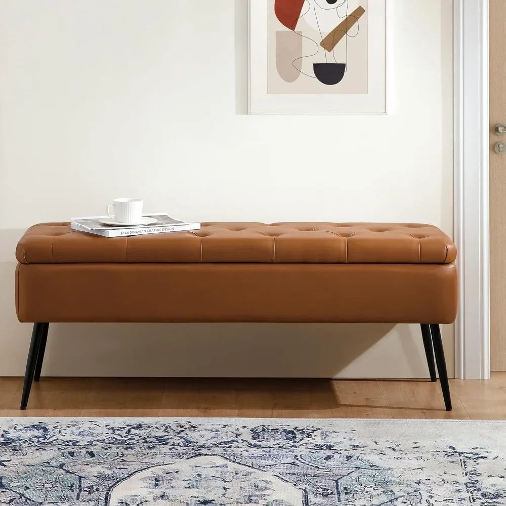 Leather Storage Ottoman Bench, End-of-Bed Bench for Living Room & Bedroom – Mid-Century Modern Style
Leather Storage Ottoman Bench, End-of-Bed Bench for Living Room & Bedroom – Mid-Century Modern Style