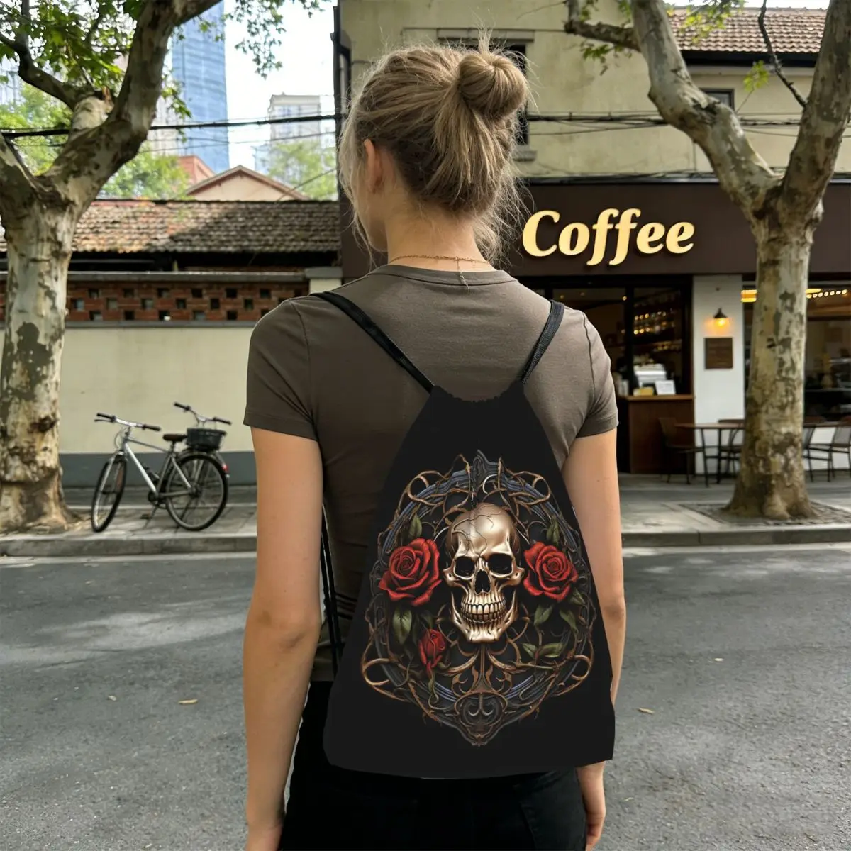 Vintage Gothic Skull Roses Backpacks Multi-function Drawstring Bags Sports Bag Book Bags for Travel School
Vintage Gothic Skull Roses Backpacks Multi-function Drawstring Bags Sports Bag Book Bags for Travel School