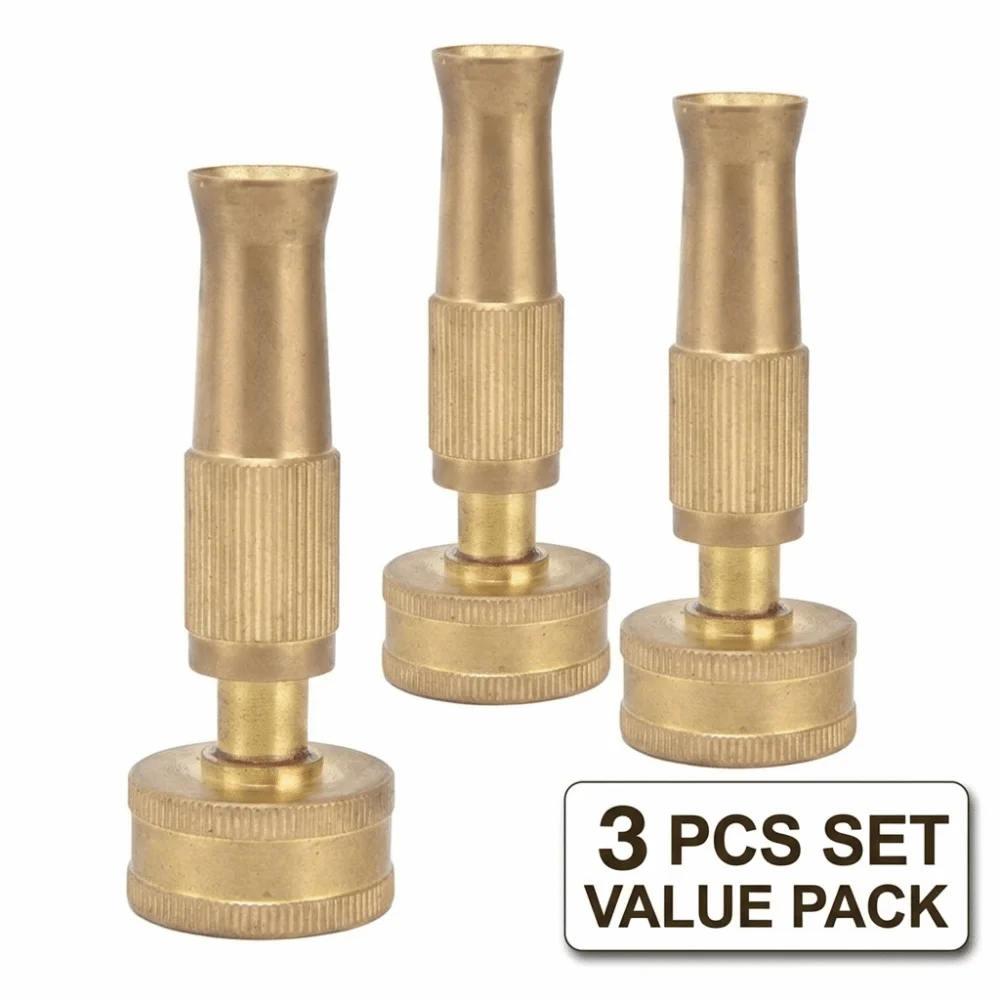 3pcs 3/4 Inch Adjustable Twist Nozzle Female Thread End Solid Brass Heavy Duty Hose Sprayer Garden Hose Sprayer Outdoor Cleaning
3pcs 3/4 Inch Adjustable Twist Nozzle Female Thread End Solid Brass Heavy Duty Hose Sprayer Garden Hose Sprayer Outdoor Cleaning