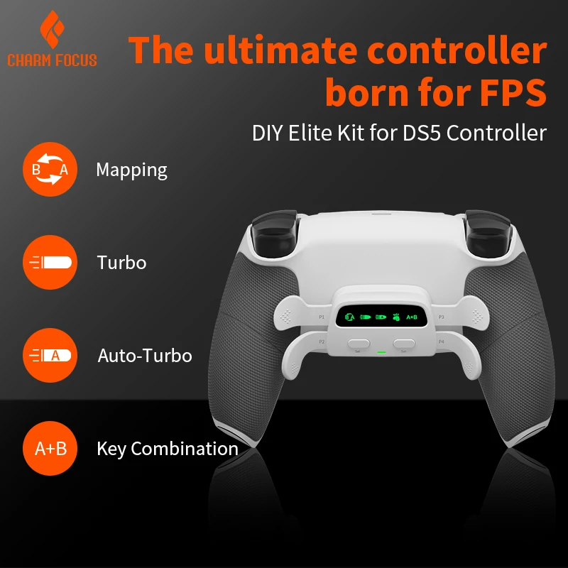 Back Housing Programable Back Button Attachment Controller Paddles with LED Indicator One-click Combo for ps5
Back Housing Programable Back Button Attachment Controller Paddles with LED Indicator One-click Combo for ps5