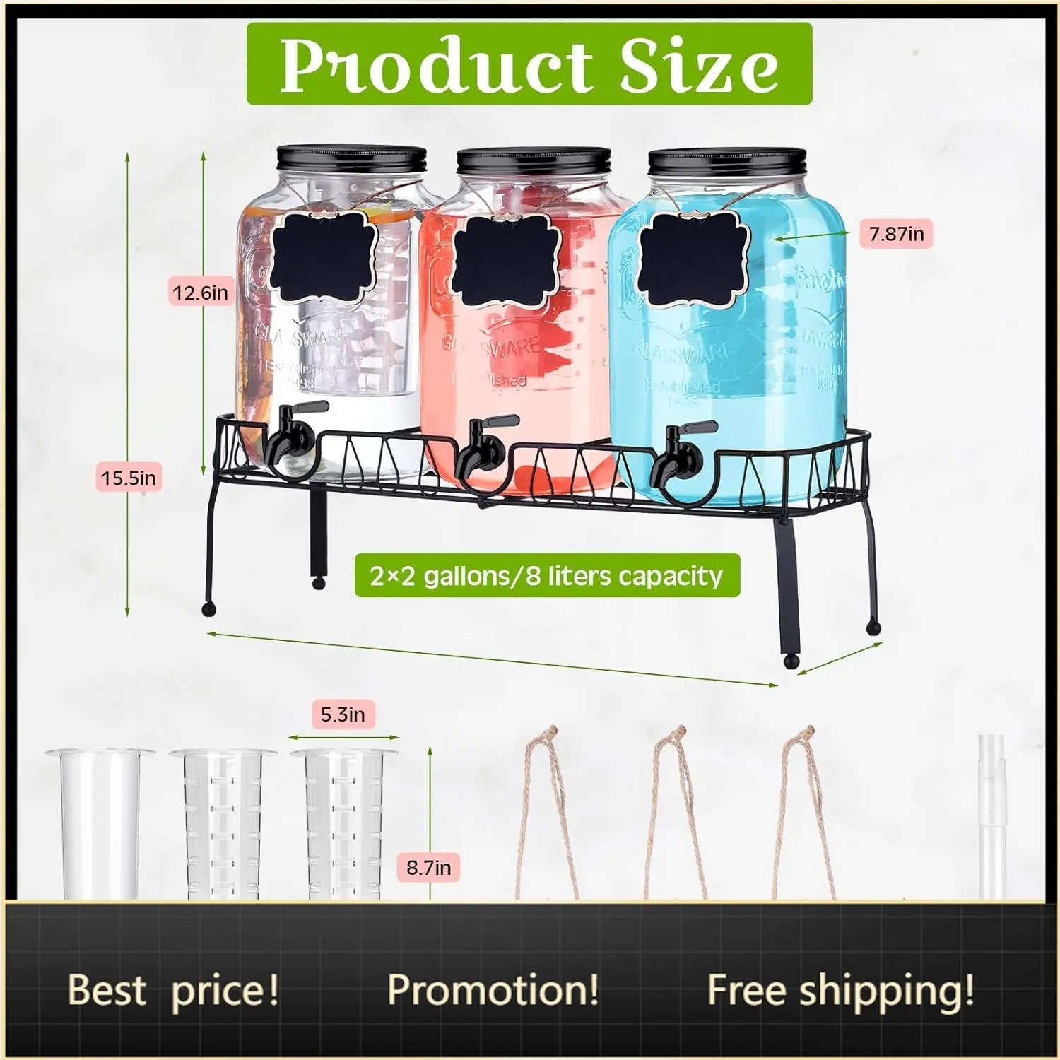 Best-selling products3 Pcs 2 Gallon Glass Drink Dispenser with Stand and Lid Mason Jar Beverage Dispenser with Stainless Steel S
Best-selling products3 Pcs 2 Gallon Glass Drink Dispenser with Stand and Lid Mason Jar Beverage Dispenser with Stainless Steel S