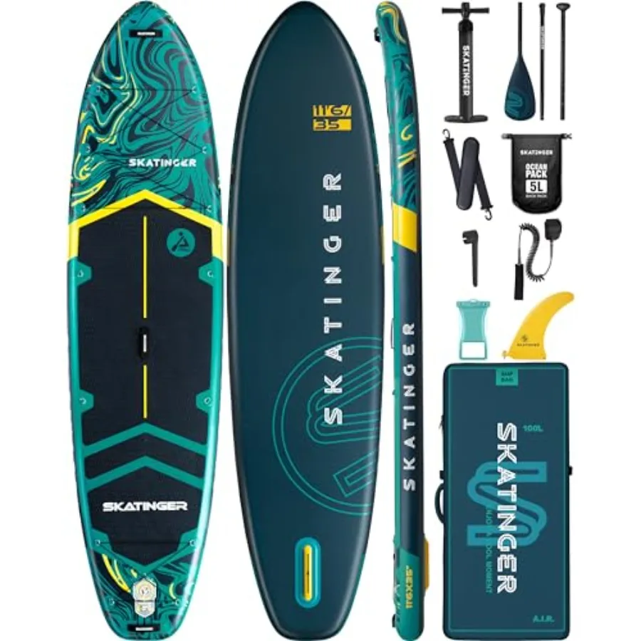 11'6×35 Super Wide Inflatable Paddle Board Ultra Stable Stand Up Paddleboard for 450lb/3 People/Family Big Size with Shoulder S
11'6×35 Super Wide Inflatable Paddle Board Ultra Stable Stand Up Paddleboard for 450lb/3 People/Family Big Size with Shoulder S