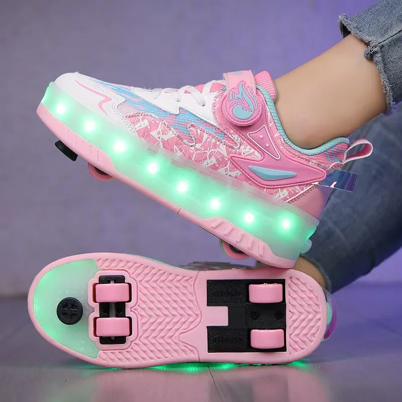 Children's walking shoes invisible four-wheel retractable automatic 2025 new girls' sports roller skating shoes with brakes
Children's walking shoes invisible four-wheel retractable automatic 2025 new girls' sports roller skating shoes with brakes