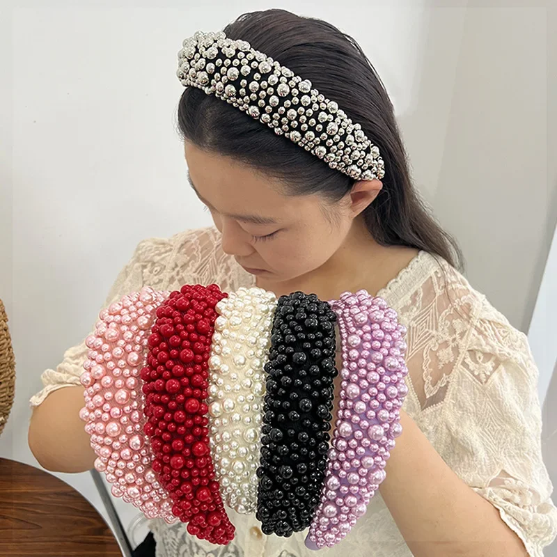 Luxury Baroque Women Headbands Thick Sponge Padded Plastic Pearls Head Hoop for Female Party Headpiece Wedding Bridal Hairbands
Luxury Baroque Women Headbands Thick Sponge Padded Plastic Pearls Head Hoop for Female Party Headpiece Wedding Bridal Hairbands