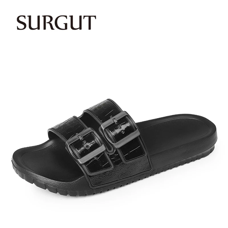 SURGUT Men's Crocodile Pattern Glossy Texture Adjustable Buckle Soft Insole Breathable Sweat Absorbent Anti-Slip Summer Slides
SURGUT Men's Crocodile Pattern Glossy Texture Adjustable Buckle Soft Insole Breathable Sweat Absorbent Anti-Slip Summer Slides