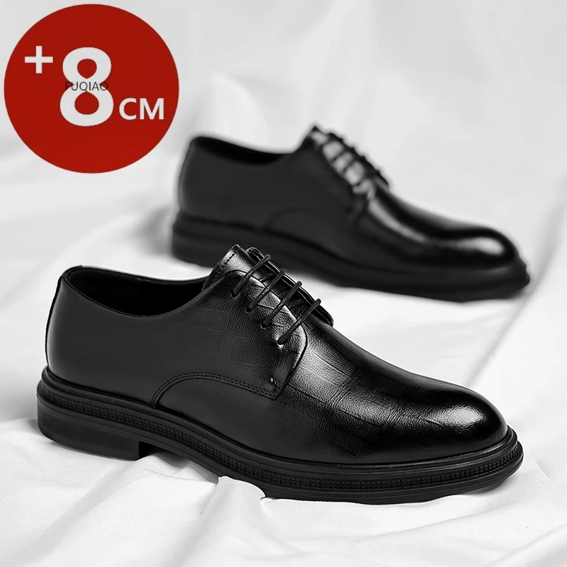 Мужские туфли-элегантники для весны и лета, деловые кожаные туфли на танкетке, увеличивающие рост на 6-8 см, для свадьбы и торжественных мероприятий
Мужские туфли-элегантники для весны и лета, деловые кожаные туфли на танкетке, увеличивающие рост на 6-8 см, для свадьбы и торжественных мероприятий