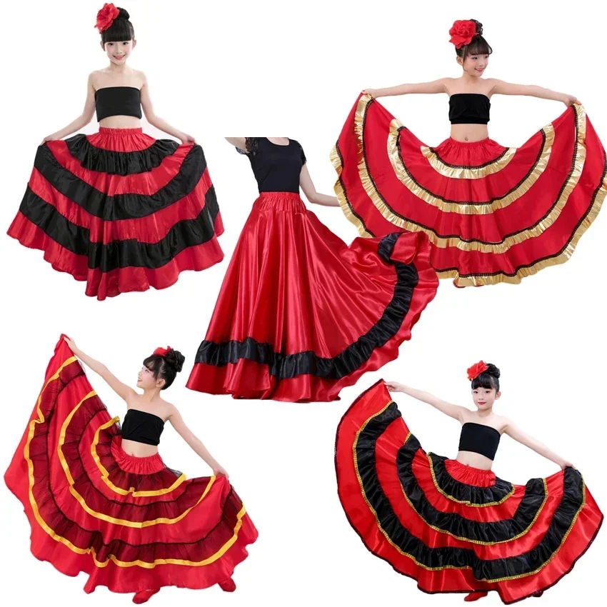 Princess Girls Spanish Flamenco Dance Costumes Skirt Red and Black Gypst Style Ballroom Belly Dance Dress for Kids Girls
Princess Girls Spanish Flamenco Dance Costumes Skirt Red and Black Gypst Style Ballroom Belly Dance Dress for Kids Girls