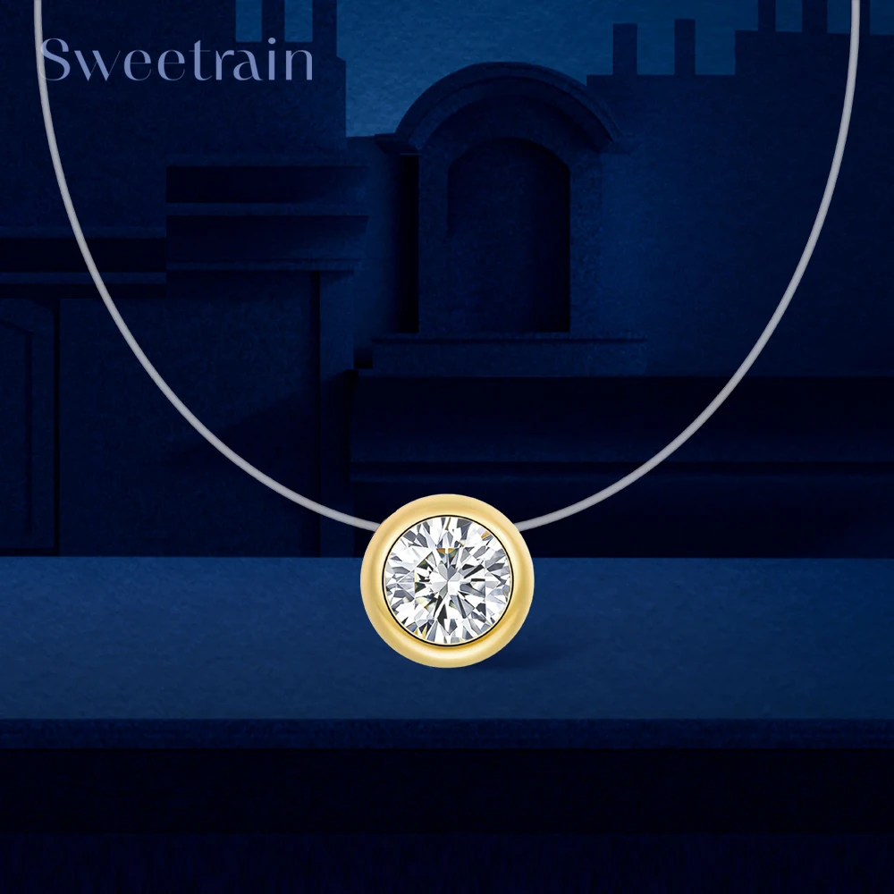 Кулон-подвеска Sweetrain Bezel с муассанитом 0.5CT/1CT для женщин, прозрачная цепочка на леске, серебро 925 пробы с покрытием 18K, ювелирное изделие
Кулон-подвеска Sweetrain Bezel с муассанитом 0.5CT/1CT для женщин, прозрачная цепочка на леске, серебро 925 пробы с покрытием 18K, ювелирное изделие