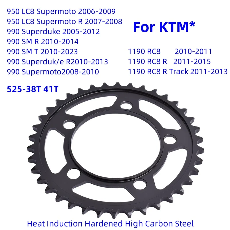 525-38T/41T Motor Rear Star Gear Sprocket for KT/M KT* 1190 RC8 R Track 950 LC8 Supermoto Super Duk/e R SMR SMT SM T R
525-38T/41T Motor Rear Star Gear Sprocket for KT/M KT* 1190 RC8 R Track 950 LC8 Supermoto Super Duk/e R SMR SMT SM T R