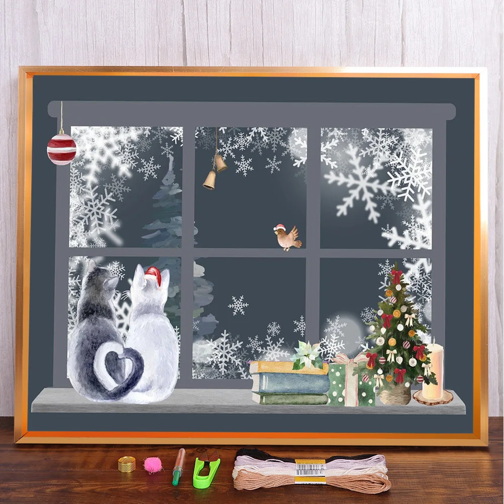 Christmas Window Cat Pre-Printed 11CT Cross-Stitch Embroidery Set Needlework Knitting Handmade Sewing Magic Room Decor Package
Christmas Window Cat Pre-Printed 11CT Cross-Stitch Embroidery Set Needlework Knitting Handmade Sewing Magic Room Decor Package