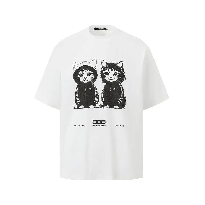 Summer casual men's T-shirt American vintage cat print design cargo short sleeve T-shirt men High street loose cotton fashion ha
Summer casual men's T-shirt American vintage cat print design cargo short sleeve T-shirt men High street loose cotton fashion ha