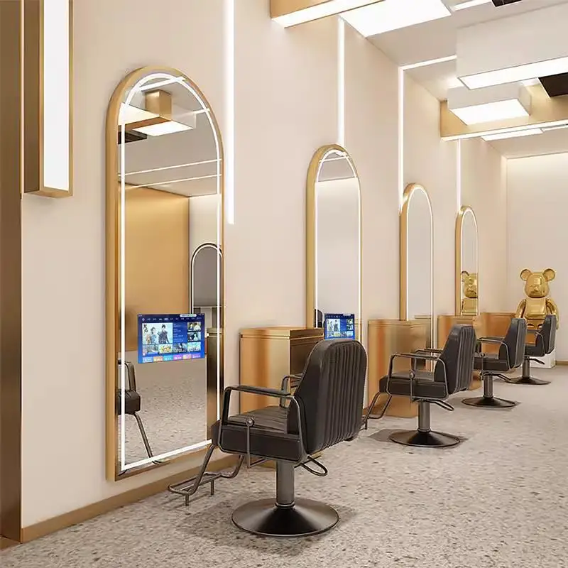 New smart mirror with light TV Internet celebrity children's barber shop mirror table wall hair cut mirror hair salon
New smart mirror with light TV Internet celebrity children's barber shop mirror table wall hair cut mirror hair salon