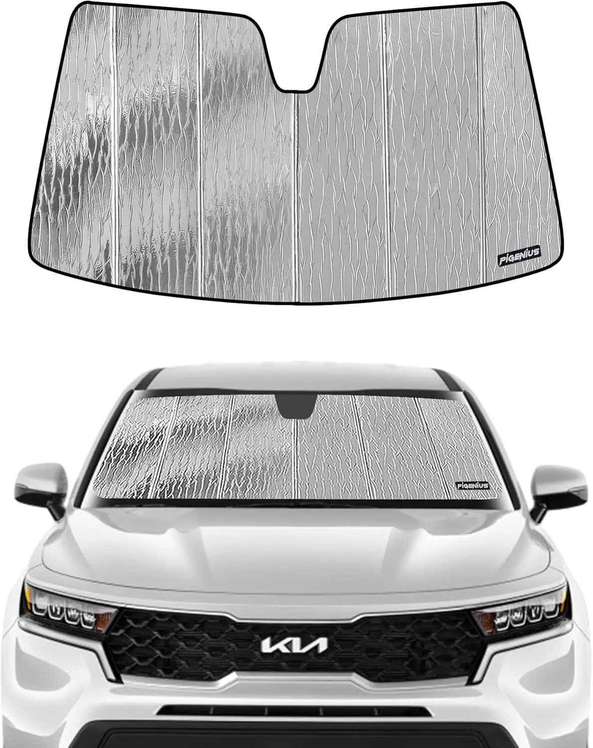 Windshield Sun Shade for Kia Sorento 2021-2026 - Reversible Silver/Black
Windshield Sun Shade for Kia Sorento 2021-2026 - Reversible Silver/Black