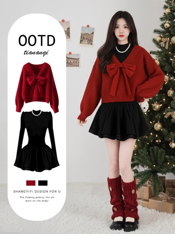 Женский красный вязаный свитер на тему Cisas с галстуком-бабочкой V-Ne для похудения Dr, осень-зима, весенний сезон, повседневная одежда
Женский красный вязаный свитер на тему Cisas с галстуком-бабочкой V-Ne для похудения Dr, осень-зима, весенний сезон, повседневная одежда