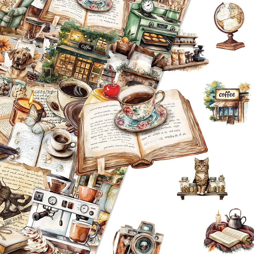 50 шт. винтажных акварельных наклеек с кофе и книгами, эстетичные стикеры для дневников и блокнотов для любителей кофе
50 шт. винтажных акварельных наклеек с кофе и книгами, эстетичные стикеры для дневников и блокнотов для любителей кофе