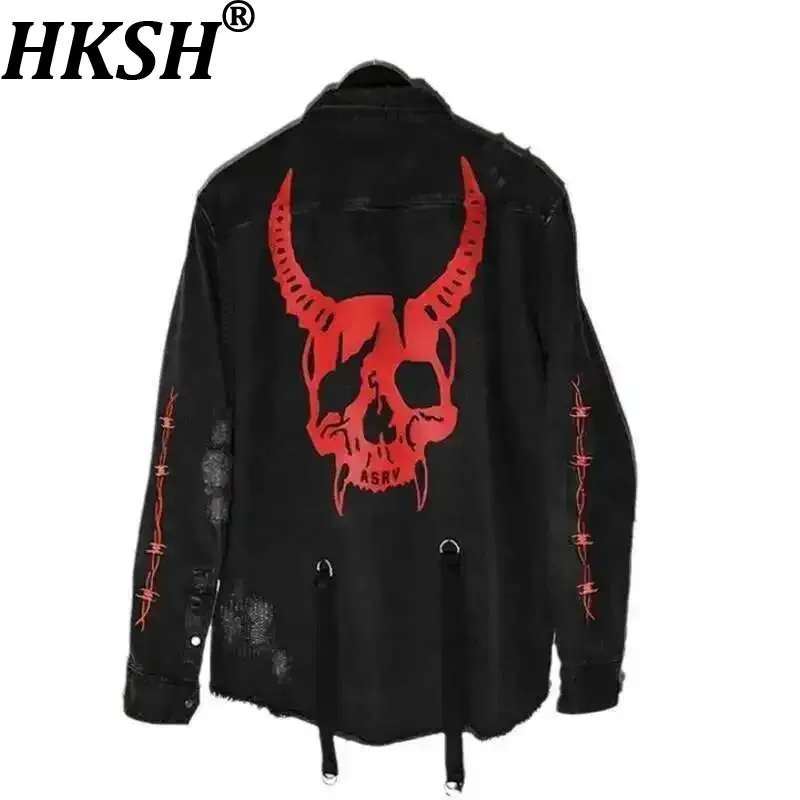 HKSH мужские куртки в стиле панк на весну и осень, новые куртки с принтом, свободный размер, джинсовое пальто с черепом, модное темное однобортное винтажное пальто HK0114
HKSH мужские куртки в стиле панк на весну и осень, новые куртки с принтом, свободный размер, джинсовое пальто с черепом, модное темное однобортное винтажное пальто HK0114