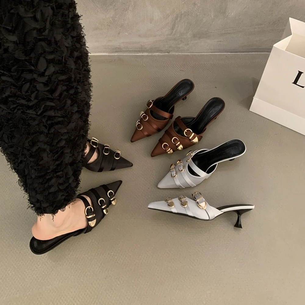 Mule Slippers for Women Slingback Buckle Pumps Pointed Toe Kitten Heels Shoes Slides Backless Dress Sandals Slippers
Mule Slippers for Women Slingback Buckle Pumps Pointed Toe Kitten Heels Shoes Slides Backless Dress Sandals Slippers