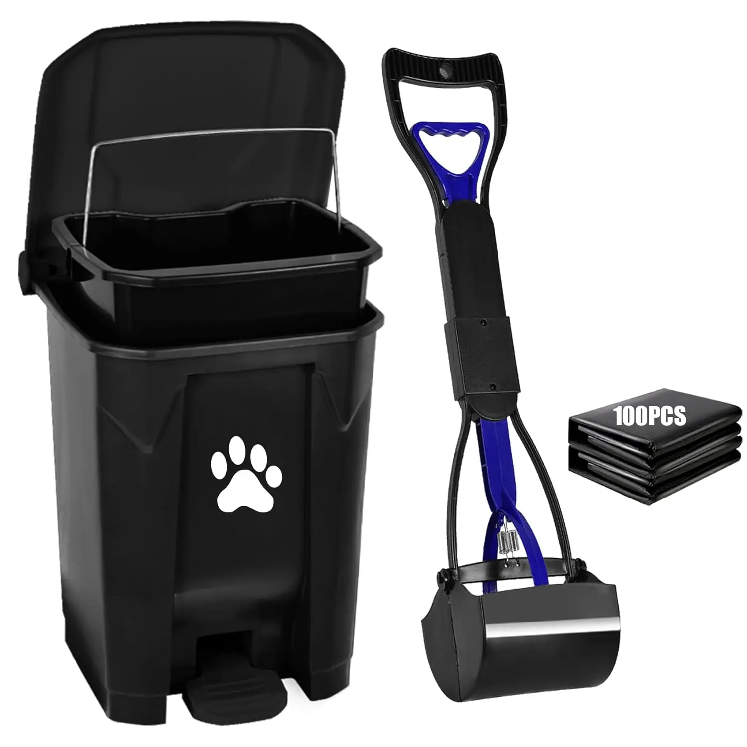 Outdoor Dog Poop Trash Can with Lid, Pet Waste Container with Removable Inner Bin, Large Capacity, Black
Outdoor Dog Poop Trash Can with Lid, Pet Waste Container with Removable Inner Bin, Large Capacity, Black