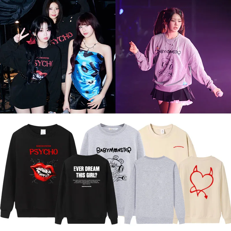BabyMonster Concert LoveMonsters Fce Lined round Ne Hoodie Overhead Clothes Cotton Polyester Blend Long Sve ex
BabyMonster Concert LoveMonsters Fce Lined round Ne Hoodie Overhead Clothes Cotton Polyester Blend Long Sve ex