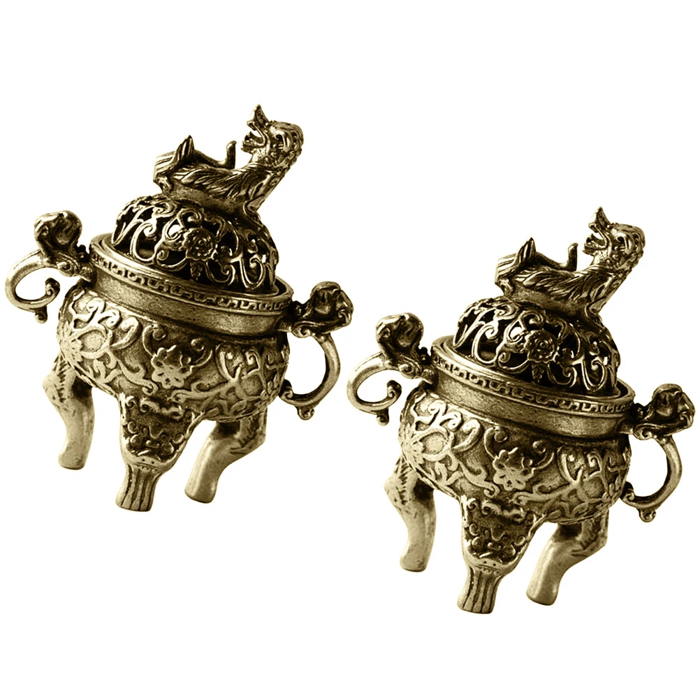 2pcs Hand-Held Censer Decorative Incense Burner Desktop Miniature Incense Holder For Home Decor Vintage Design Copper Portable 
2pcs Hand-Held Censer Decorative Incense Burner Desktop Miniature Incense Holder For Home Decor Vintage Design Copper Portable