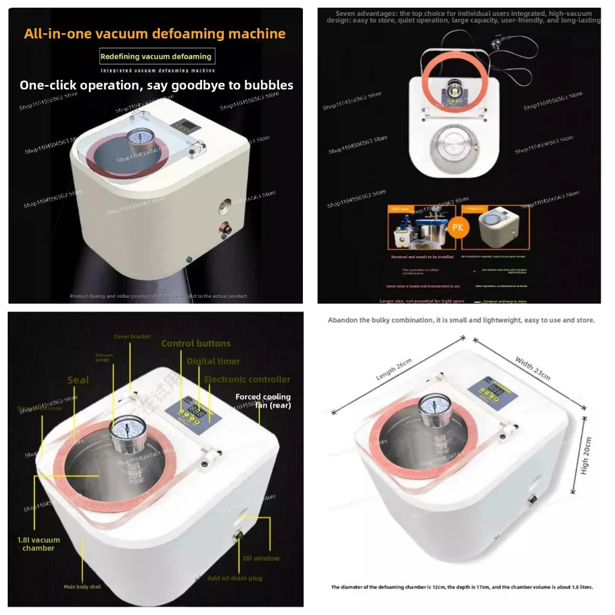AC 220V Integrated Smart Vacuum Degassing Chamber Machine with Digital Display for Silicone Epoxy Resin DIY Craft Bubble Removal
AC 220V Integrated Smart Vacuum Degassing Chamber Machine with Digital Display for Silicone Epoxy Resin DIY Craft Bubble Removal