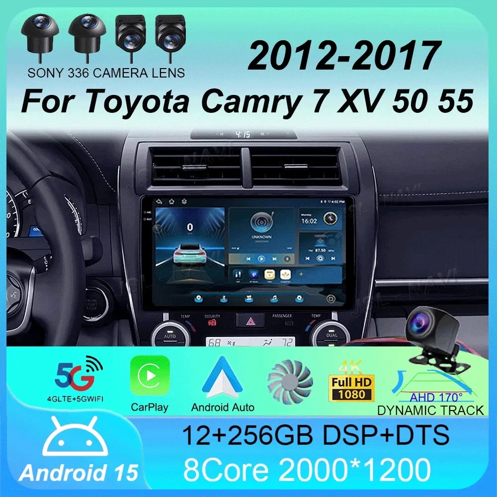 Car Radio Android 15 Carplay Auto For Toyota Camry 7 XV 50 55 2012 - 2017 Navigation GPS Multimedia Player video Stereo WIFI+4G
Car Radio Android 15 Carplay Auto For Toyota Camry 7 XV 50 55 2012 - 2017 Navigation GPS Multimedia Player video Stereo WIFI+4G