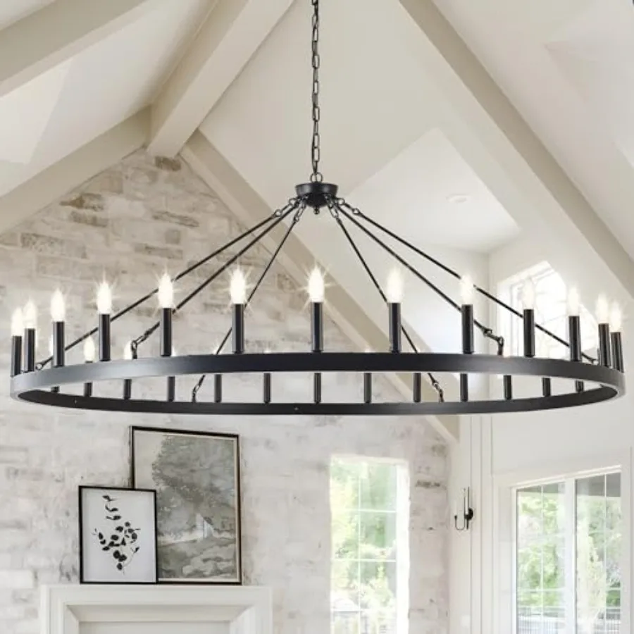 Large black wagon wheel chandelier 64 inch, 30-Light Farmhouse wagon Wheel Chandeliers Round Industrial ceiling light fixtures
Large black wagon wheel chandelier 64 inch, 30-Light Farmhouse wagon Wheel Chandeliers Round Industrial ceiling light fixtures