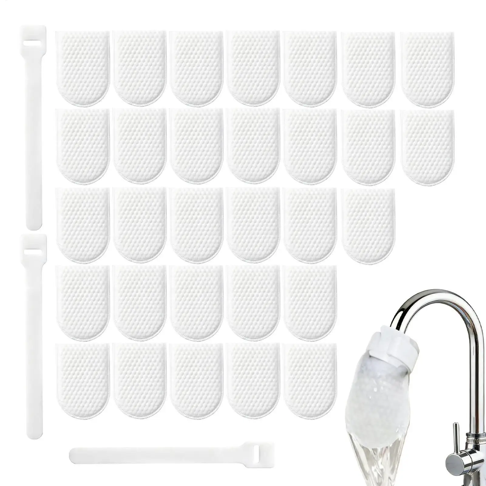 Faucet Filter Cotton Bags 30 Pieces Splash-Proof Universal with Strap Cotton Faucet Filter Bag for Bathroom Sink Garden Watering
Faucet Filter Cotton Bags 30 Pieces Splash-Proof Universal with Strap Cotton Faucet Filter Bag for Bathroom Sink Garden Watering
