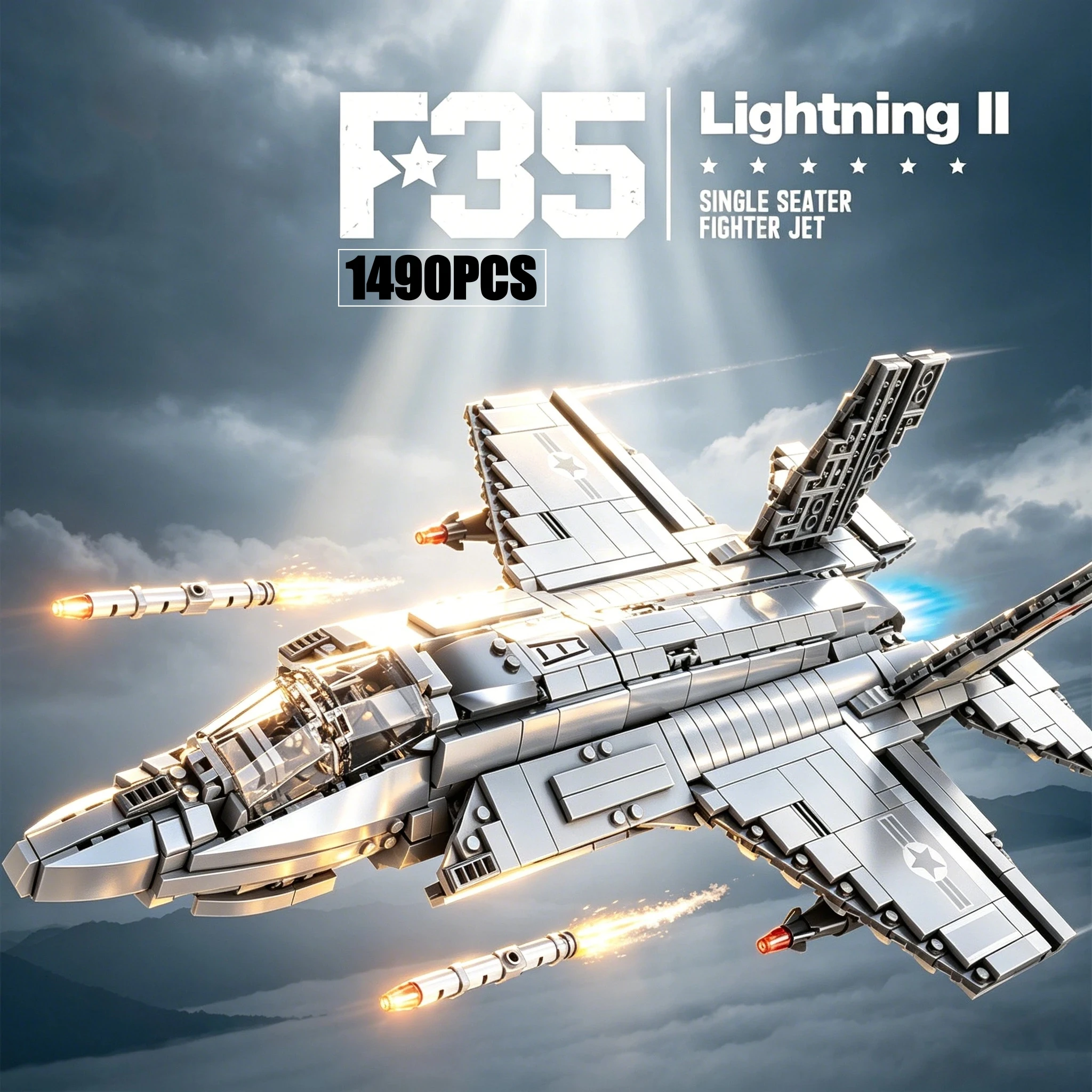 1490pcs F-35 Lightning II Fighter Jet Building Blocks Model Compatible Lego Military Aircraft Bricks Toy for Boys Kids 14+ Gift
1490pcs F-35 Lightning II Fighter Jet Building Blocks Model Compatible Lego Military Aircraft Bricks Toy for Boys Kids 14+ Gift