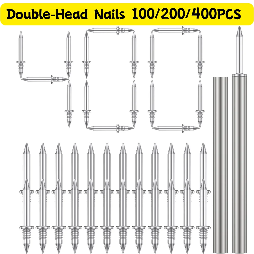 400Pcs Double-Head Seamless Nails Skirting Thread Seamless Nail Without Marks Metal Rust-Proof Nails No Trace Fixator For Wood
400Pcs Double-Head Seamless Nails Skirting Thread Seamless Nail Without Marks Metal Rust-Proof Nails No Trace Fixator For Wood