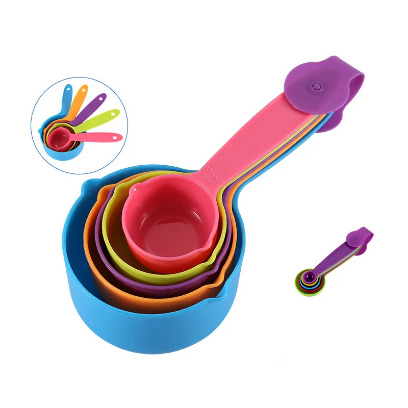10Pcs Colorful Plastic Measuring Cup and Spoon Set with Adjustable Design Baking Marked Scale Kitchen Tool
10Pcs Colorful Plastic Measuring Cup and Spoon Set with Adjustable Design Baking Marked Scale Kitchen Tool