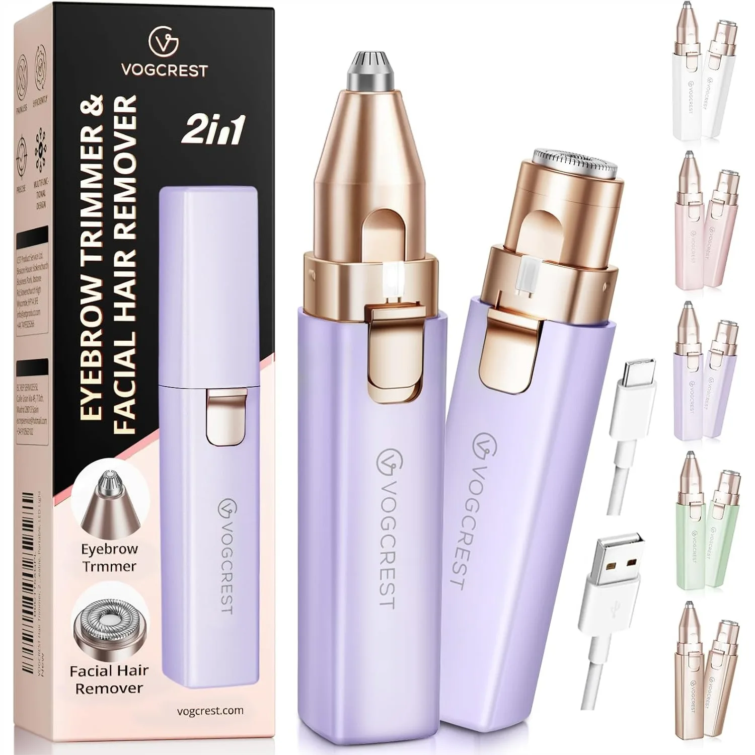 Rechargeable Facial Hair Remover for Women: 2 in 1 Electric Eyebrow and Face Trimmer with Built-in LED Light, Portable Mini
Rechargeable Facial Hair Remover for Women: 2 in 1 Electric Eyebrow and Face Trimmer with Built-in LED Light, Portable Mini