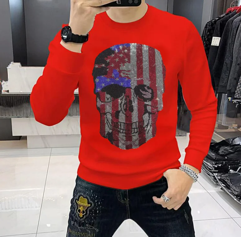 Hot Sale Designer Rhinestone pullover Sweatshirt New High Quality Fashion Casual Man Men pullover
Hot Sale Designer Rhinestone pullover Sweatshirt New High Quality Fashion Casual Man Men pullover