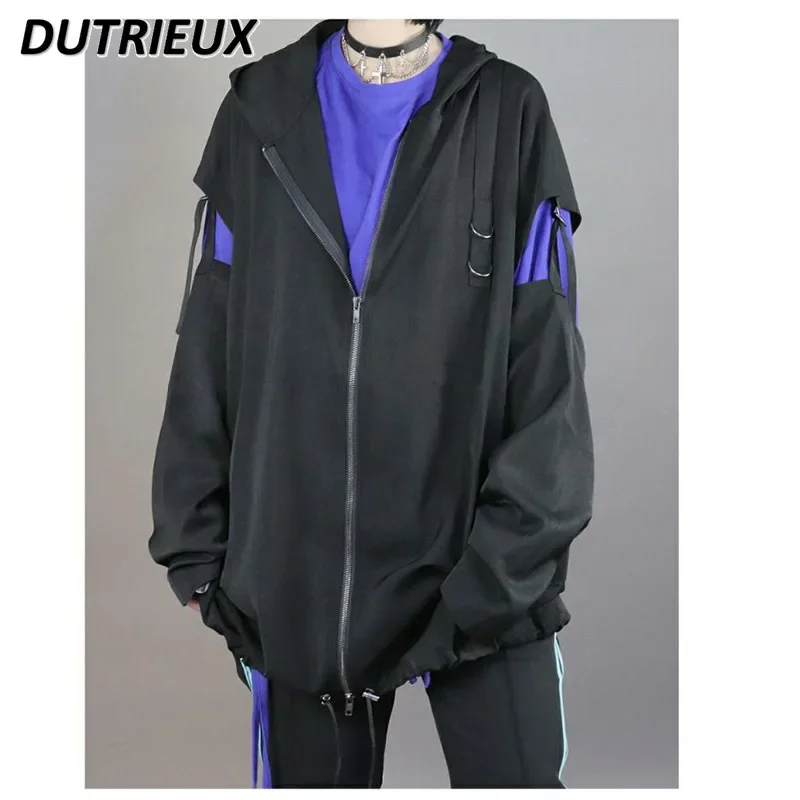Japanese Punk Style Hooded Long-sleeved Jacket Men's and Women's Casual Oversize Clothes Spring Autumn Zipper Loose Coat
Japanese Punk Style Hooded Long-sleeved Jacket Men's and Women's Casual Oversize Clothes Spring Autumn Zipper Loose Coat