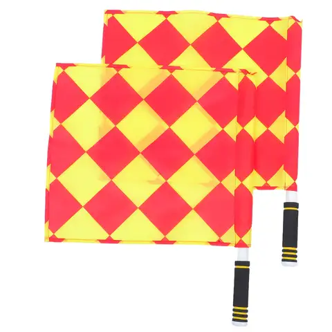 2pcs Track Match Referee Flag Set Enhanced Grip Sponge Handle Lightweight For Soccer Volleyball Athletics Training Competition