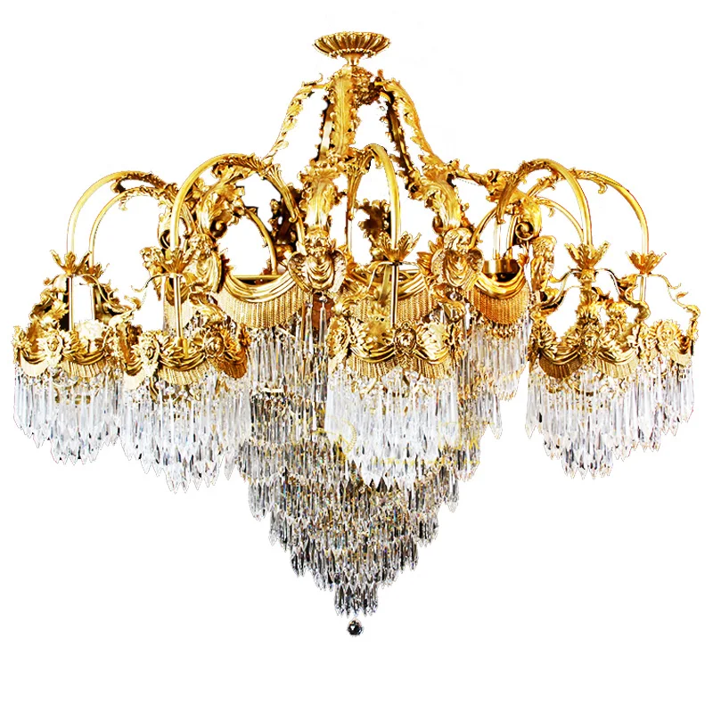 1985 All-copper crystal chandelier Large European duplex building French light luxury atmosphere Villa lamps Luxury copper
1985 All-copper crystal chandelier Large European duplex building French light luxury atmosphere Villa lamps Luxury copper