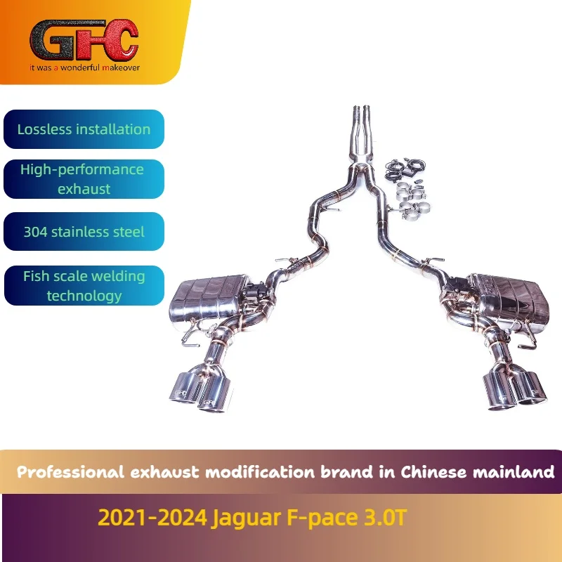 GFC brand for the 2021-2024 Jaguar F-pace 3.0T Catback high-performance variable valve exhaust with mufflers and tips
GFC brand for the 2021-2024 Jaguar F-pace 3.0T Catback high-performance variable valve exhaust with mufflers and tips