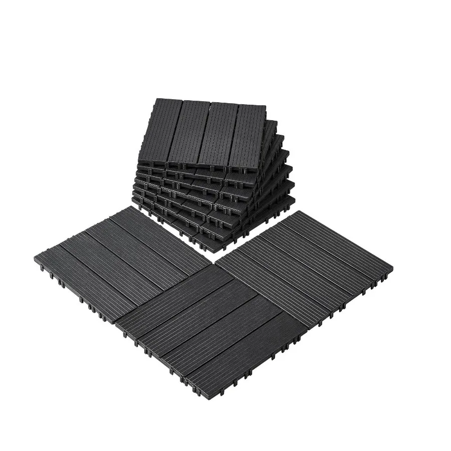 Interlocking Deck Tiles 10 Pack 12x12 Plastic for Porch Dark Grey
Interlocking Deck Tiles 10 Pack 12x12 Plastic for Porch Dark Grey