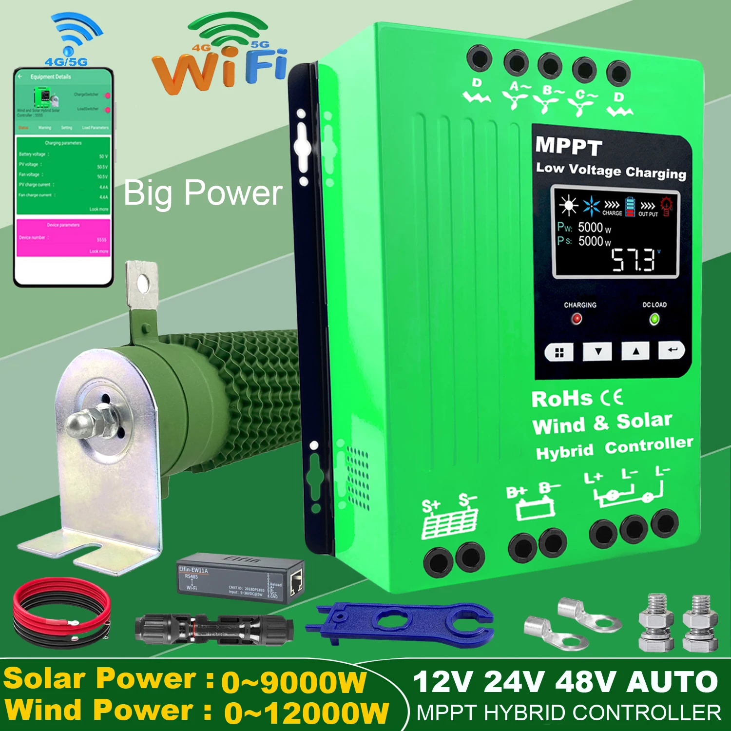 Солнечная ветровая гибридная система MARS WIFI ROCK, Контроллер Заряда MPPT, 4 кВт, 12 В, 24 В, 48 В, автоматический регулятор, генератор ветровой турбины для домашнего использования
Солнечная ветровая гибридная система MARS WIFI ROCK, Контроллер Заряда MPPT, 4 кВт, 12 В, 24 В, 48 В, автоматический регулятор, генератор ветровой турбины для домашнего использования