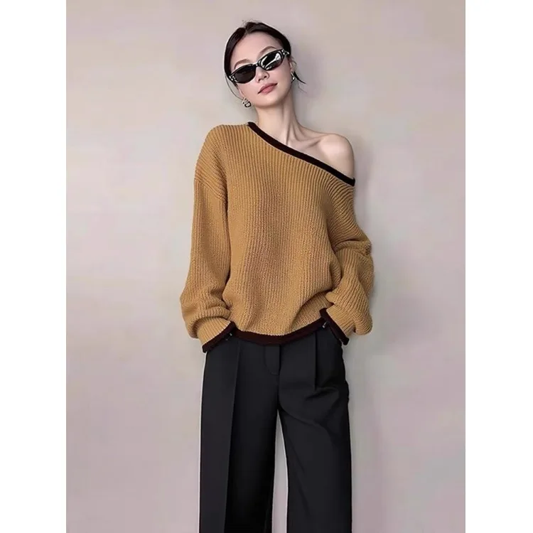 Осенний мягкий уютный уникальный косой женский свитер с кофейными плечами, удобный свободный крой, антивозрастной специальный мягкий свитер
Осенний мягкий уютный уникальный косой женский свитер с кофейными плечами, удобный свободный крой, антивозрастной специальный мягкий свитер