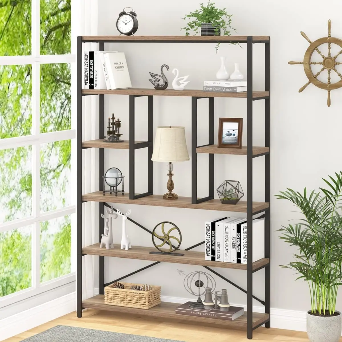 LVB высокий промышленный шкаф Etagere, современная деревянная большая открытая книжная полка 6 уровней, винтажная широкая металлическая книжная полка для офисного хранения
LVB высокий промышленный шкаф Etagere, современная деревянная большая открытая книжная полка 6 уровней, винтажная широкая металлическая книжная полка для офисного хранения