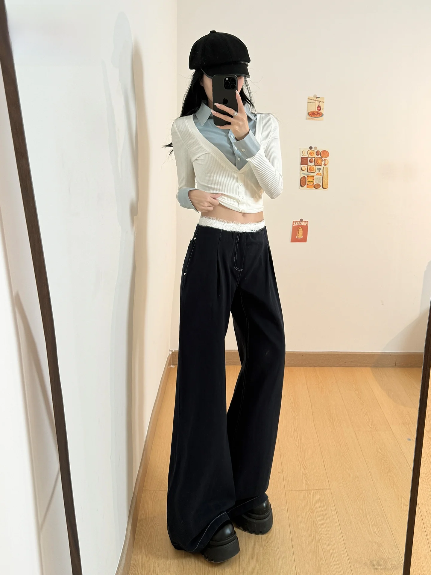 Low Waist Wide Leg Casual Pants Women's Blue Lace Splicing Waist Summer New Style 2026 Floor Length Straight Tube Pants
Low Waist Wide Leg Casual Pants Women's Blue Lace Splicing Waist Summer New Style 2026 Floor Length Straight Tube Pants