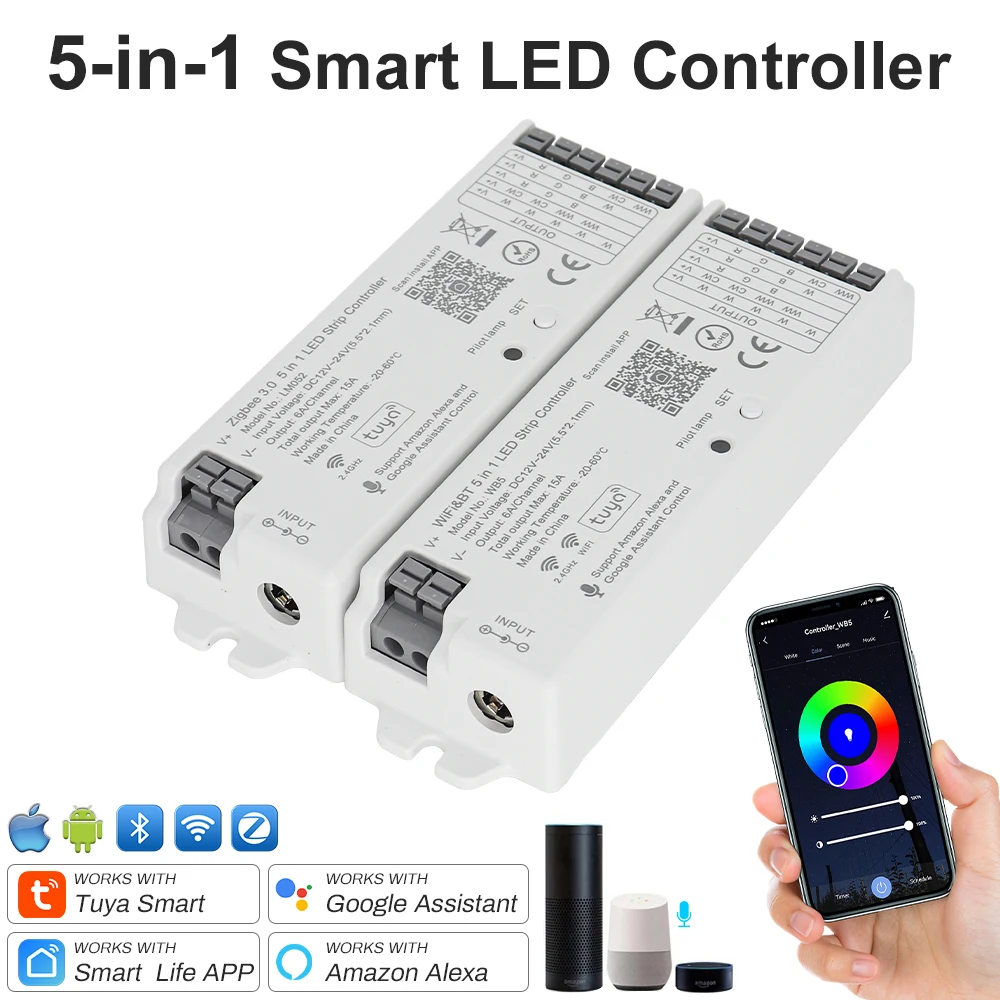5 в 1 светодиодный контроллер Zigbee Wifi Tuya умный светодиодный диммер RGB RGBW CCT Диммер 12 В/24 В контроллер затемнения светодиодной ленты Alexa Google
5 в 1 светодиодный контроллер Zigbee Wifi Tuya умный светодиодный диммер RGB RGBW CCT Диммер 12 В/24 В контроллер затемнения светодиодной ленты Alexa Google