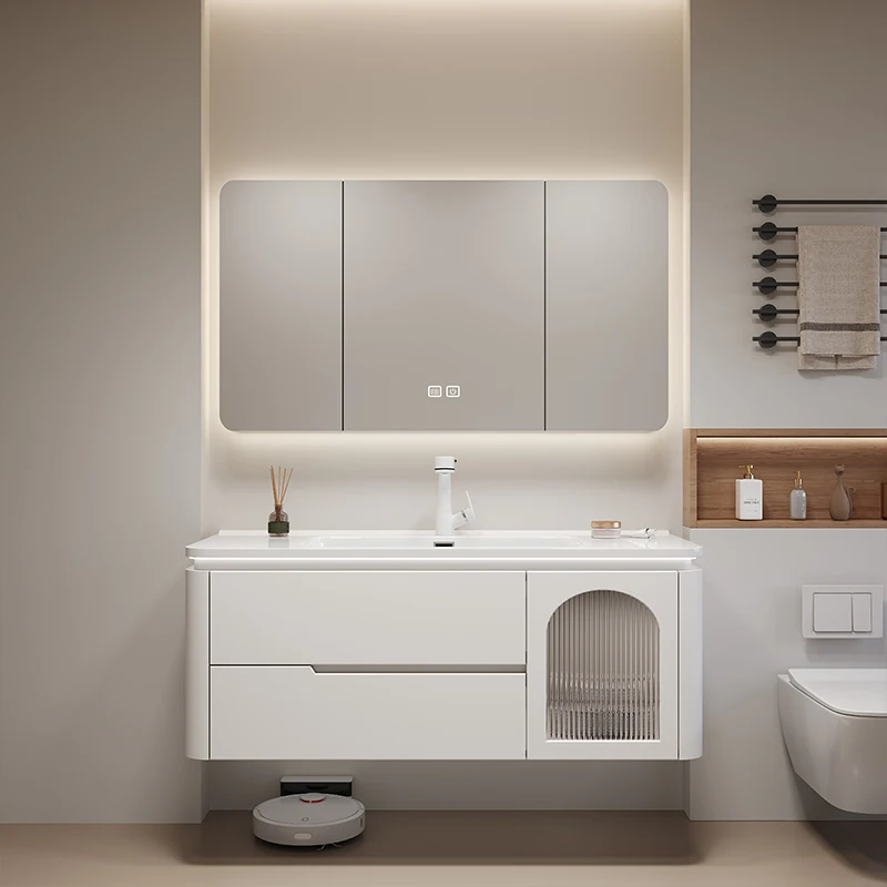 Light luxury cream bathroom cabinet combination ceramic integrated basin oak bathroom washbasin side storage bathroom
Light luxury cream bathroom cabinet combination ceramic integrated basin oak bathroom washbasin side storage bathroom